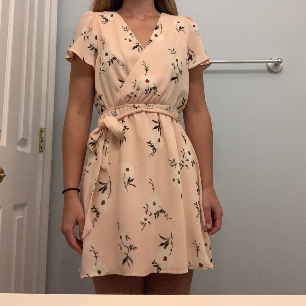 A light pink size small as u wish dress from Belk.